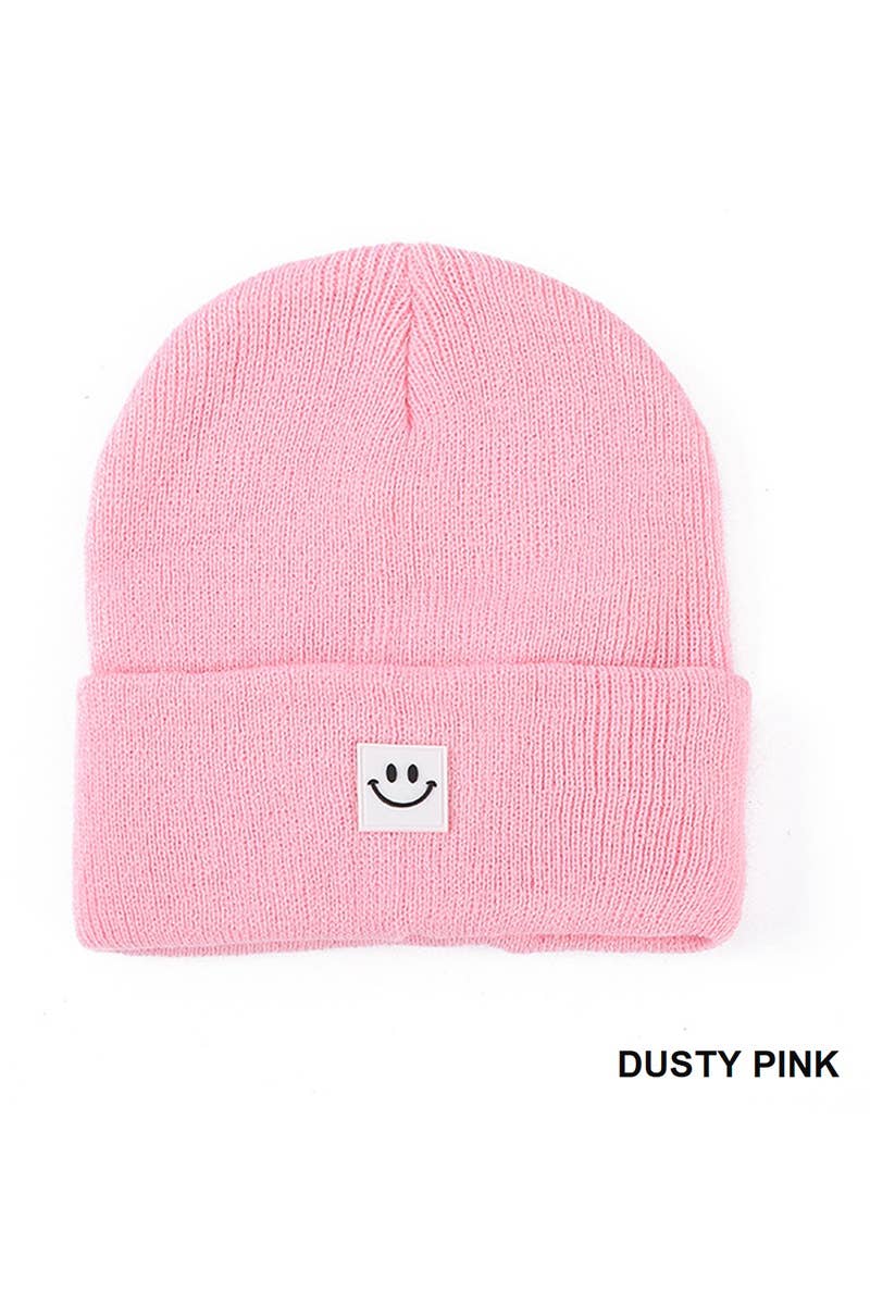 .._ SI-25273 Smiley Face Patch Beanie