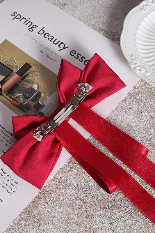 ,,, SI-26308 Silk Satin Bow Hair Clips Barrettes