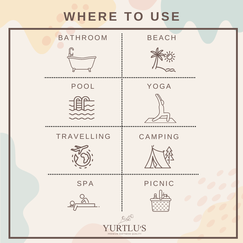 YURTLU'S Sapphire Series Turkish Beach Towel Pre-Washed 38"x72" Quick Dry and Highly Absorbent Oversized Sand-Free Stylish and Versatile for Beach, Spa, and Home Light 100% Cotton Peshtemal - Black