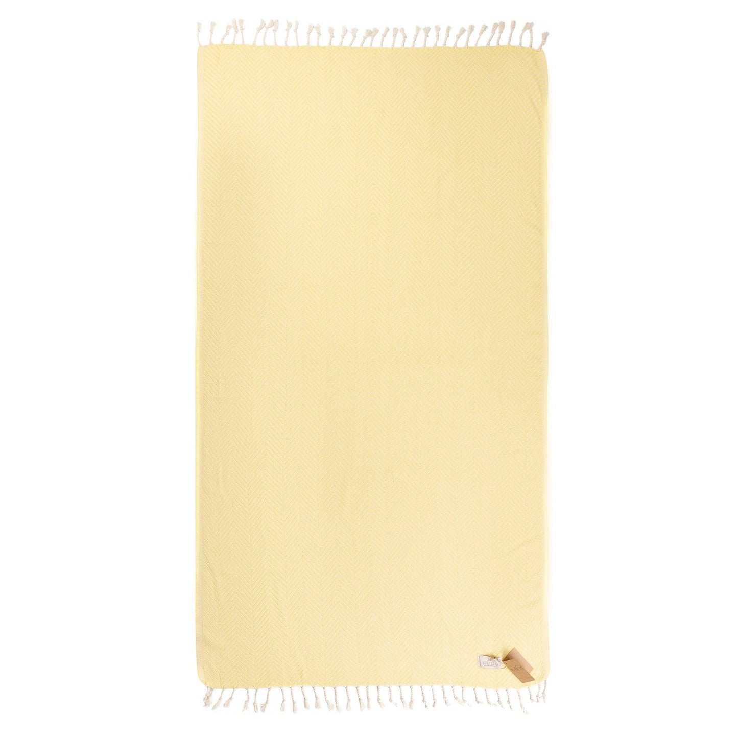 YURTLU'S Sapphire Series Turkish Beach Towel Pre-Washed 38"x72" Quick Dry and Highly Absorbent Oversized Sand-Free Stylish and Versatile for Beach, Spa, and Home Light 100% Cotton Peshtemal - Yellow