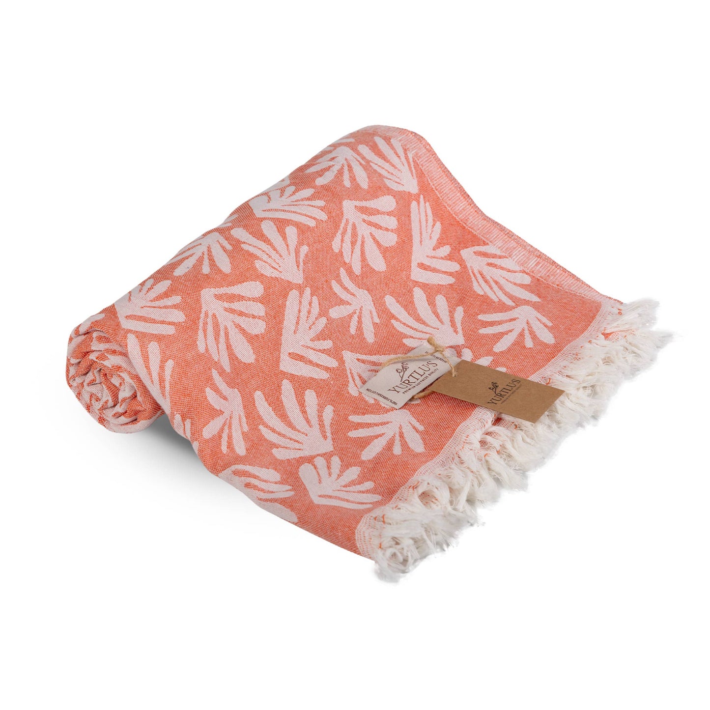 YURTLU'S Harmony Series 38"x72" Turkish Towel Highly Absorbent  Pre-Washed - Orange