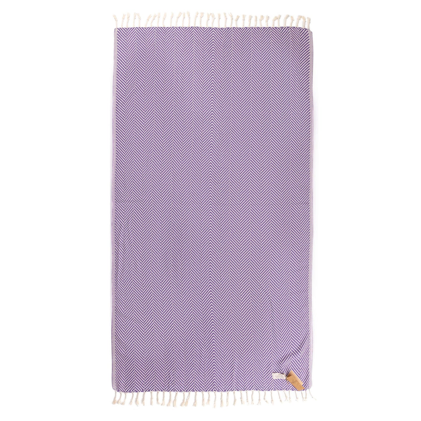 YURTLU'S Sapphire Series Turkish Beach Towel Pre-Washed 38"x72" Quick Dry and Highly Absorbent Oversized Sand-Free Stylish and Versatile for Beach, Spa, and Home Light 100% Cotton Peshtemal - Purple