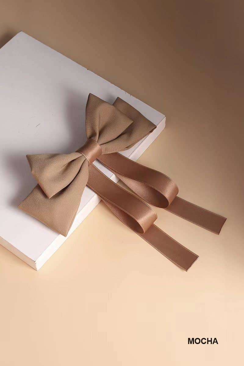 ,,, SI-26308 Silk Satin Bow Hair Clips Barrettes