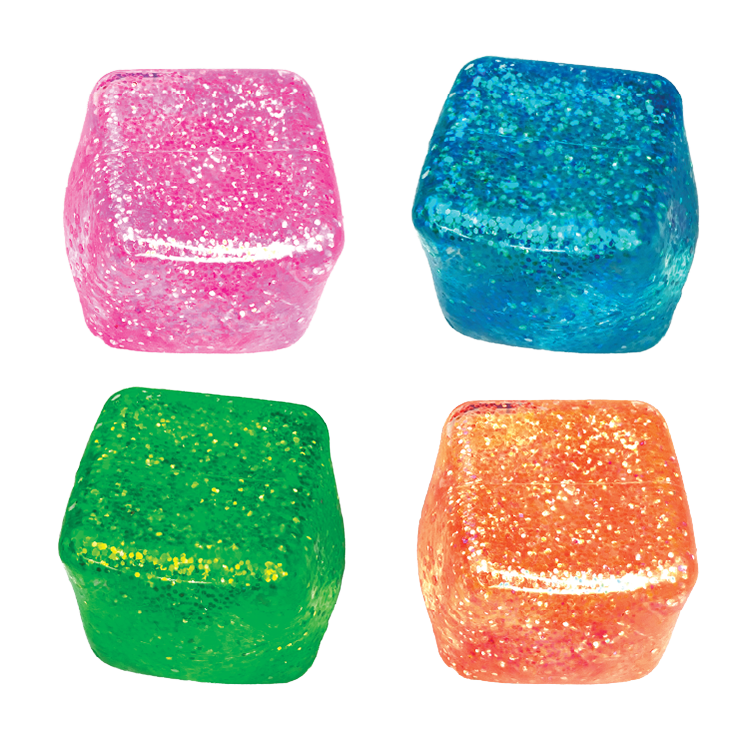 Fun Doh Glow in the Dark Squishy Sparkle Cube - 12/Display