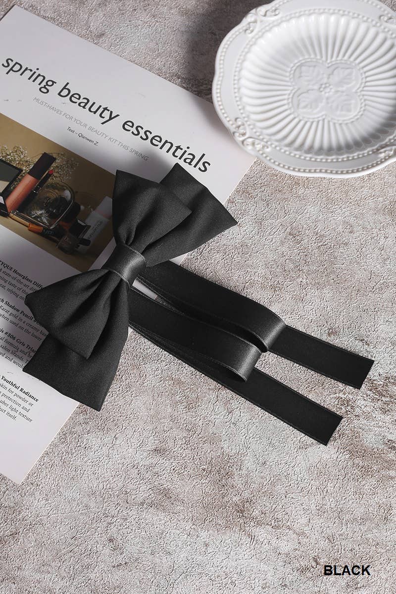 ,,, SI-26308 Silk Satin Bow Hair Clips Barrettes