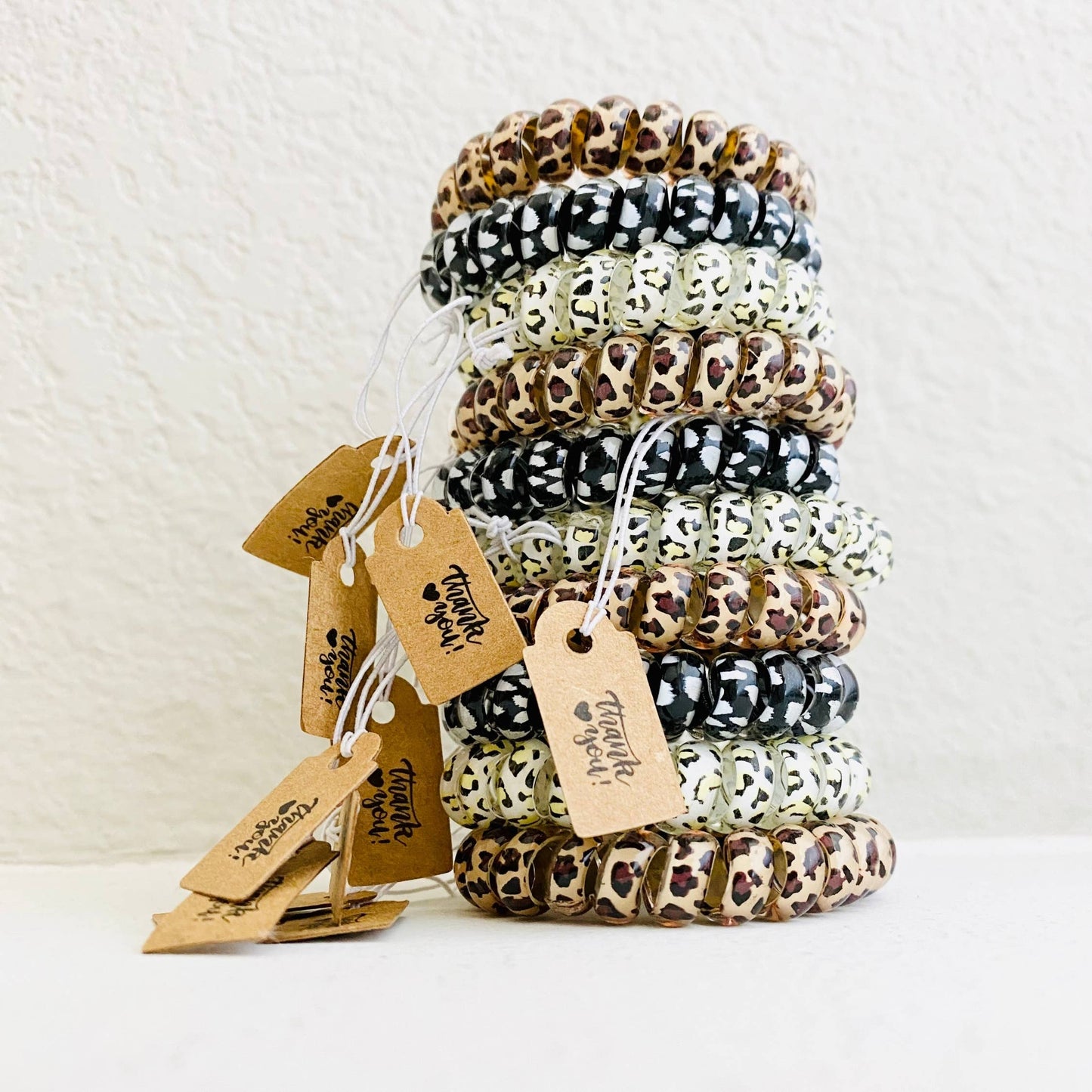 Leopard Hair Coils Telephone Cord Hair Ties