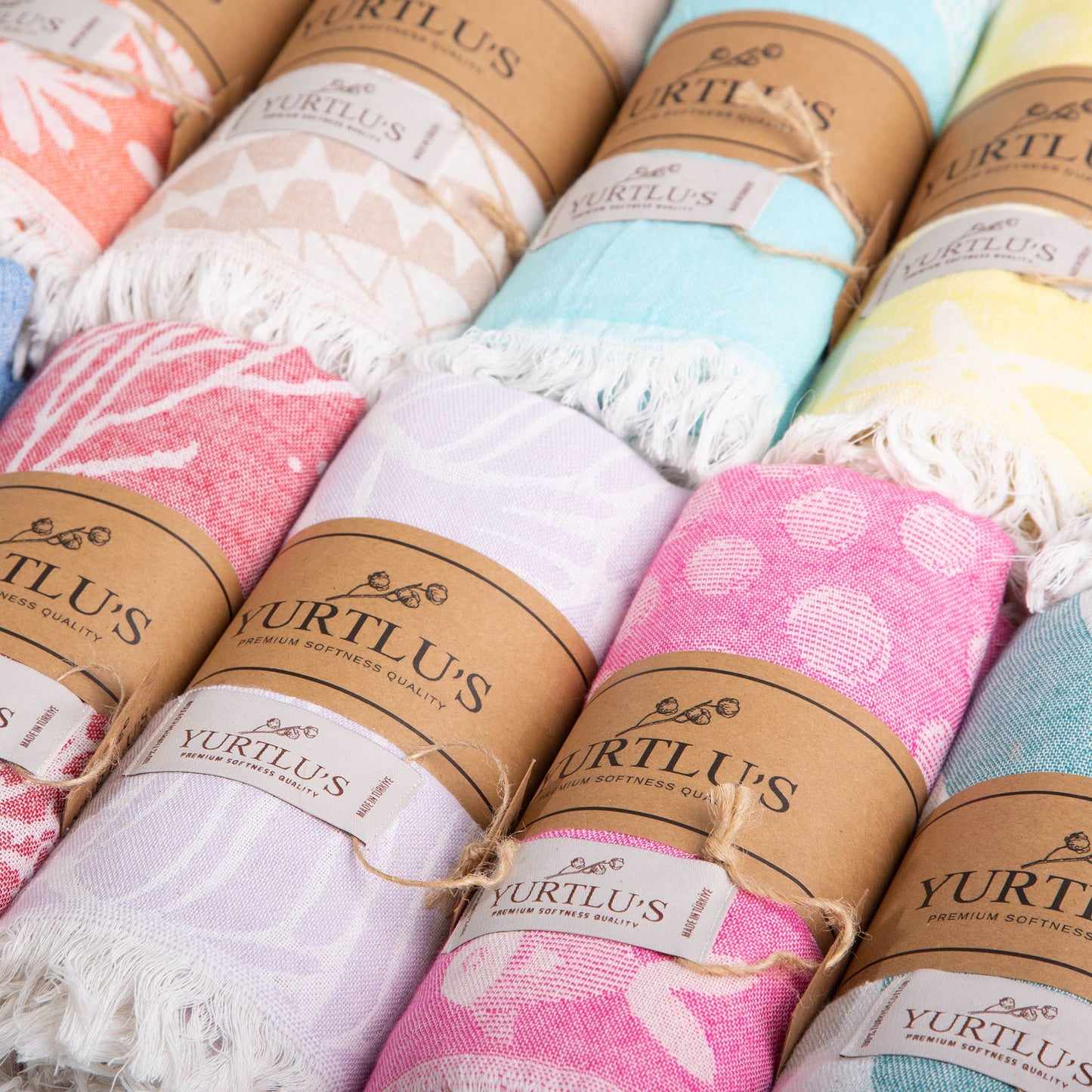 YURTLU'S Harmony Series 38"x72" Turkish Towel Highly Absorbent  Pre-Washed - Green