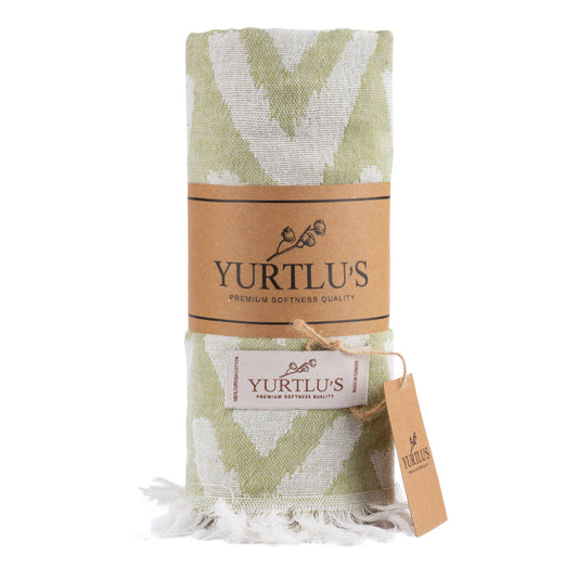 YURTLU'S Harmony Series 38"x72" Turkish Towel Highly Absorbent  Pre-Washed - Green