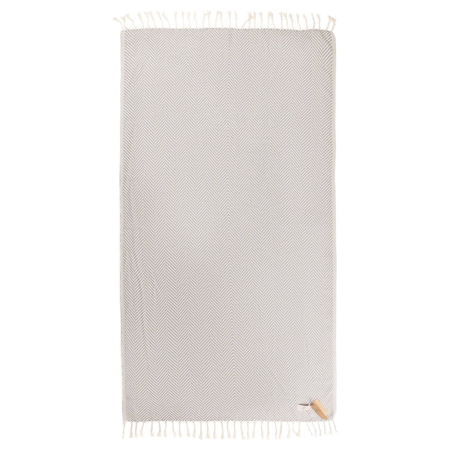 YURTLU'S Sapphire Series Turkish Beach Towel Pre-Washed 38"x72" Quick Dry and Highly Absorbent Oversized Sand-Free Stylish and Versatile for Beach, Spa, and Home Light 100% Cotton Peshtemal - Gray