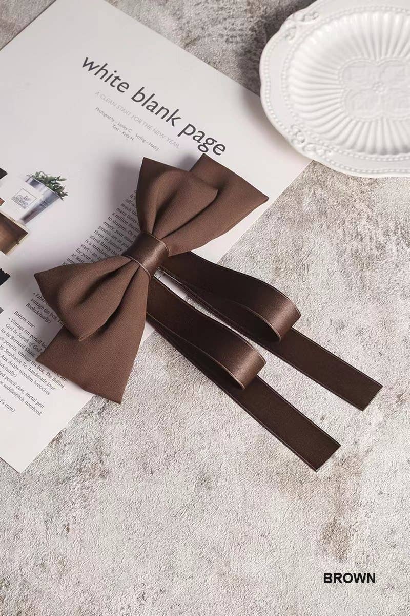 ,,, SI-26308 Silk Satin Bow Hair Clips Barrettes