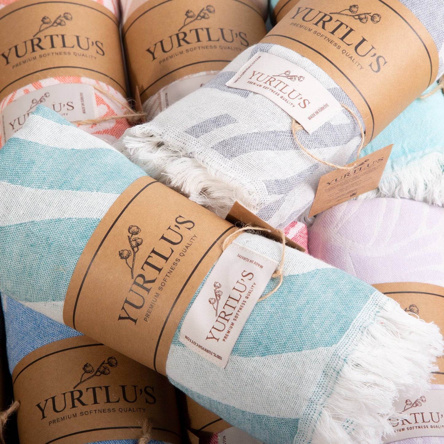 YURTLU'S Harmony Series 38"x72" Turkish Towel Highly Absorbent  Pre-Washed - Black