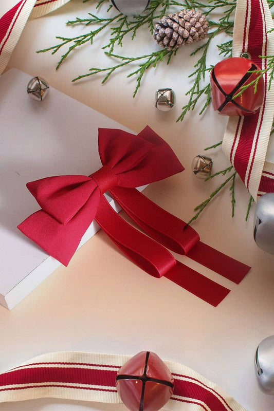,,, SI-26308 Silk Satin Bow Hair Clips Barrettes