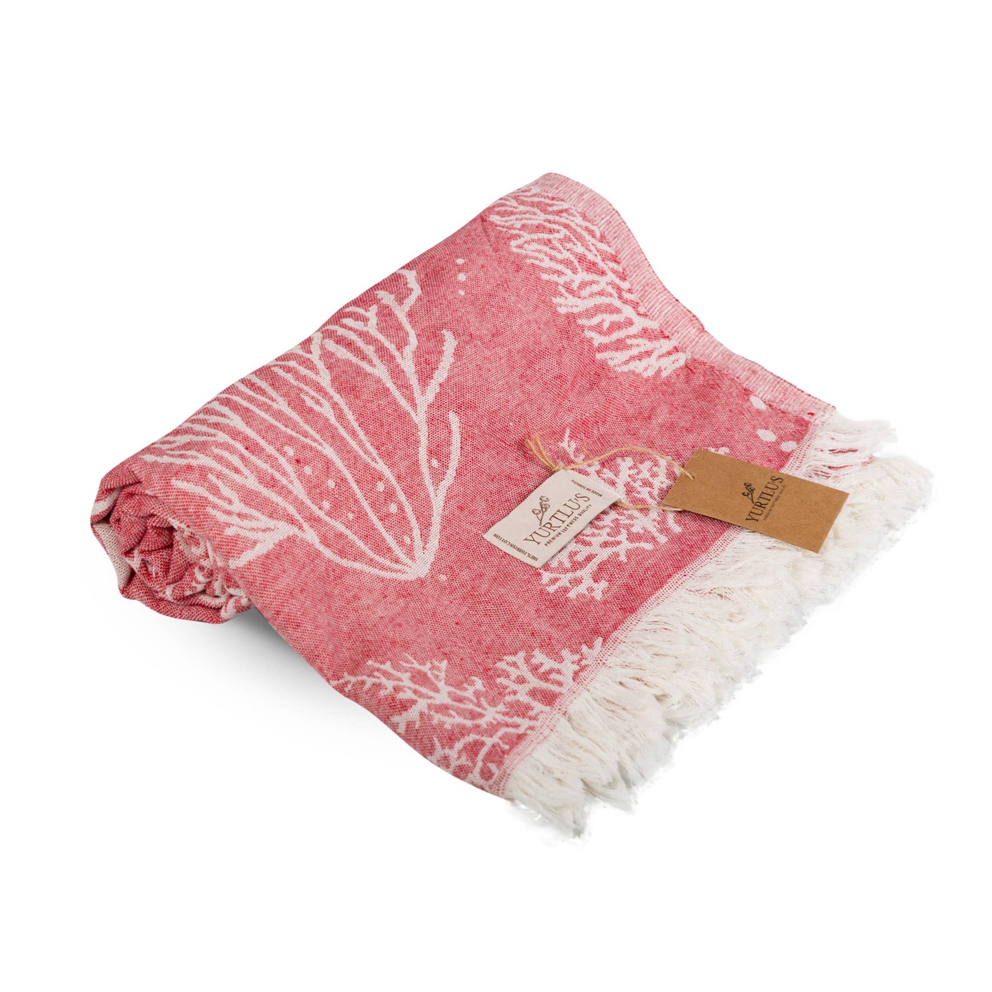 YURTLU'S Harmony Series 38"x72" Turkish Towel Highly Absorbent  Pre-Washed - Red