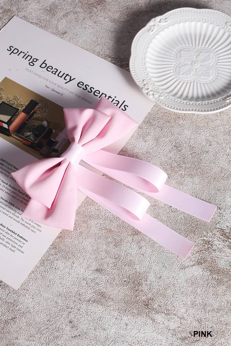 ,,, SI-26308 Silk Satin Bow Hair Clips Barrettes