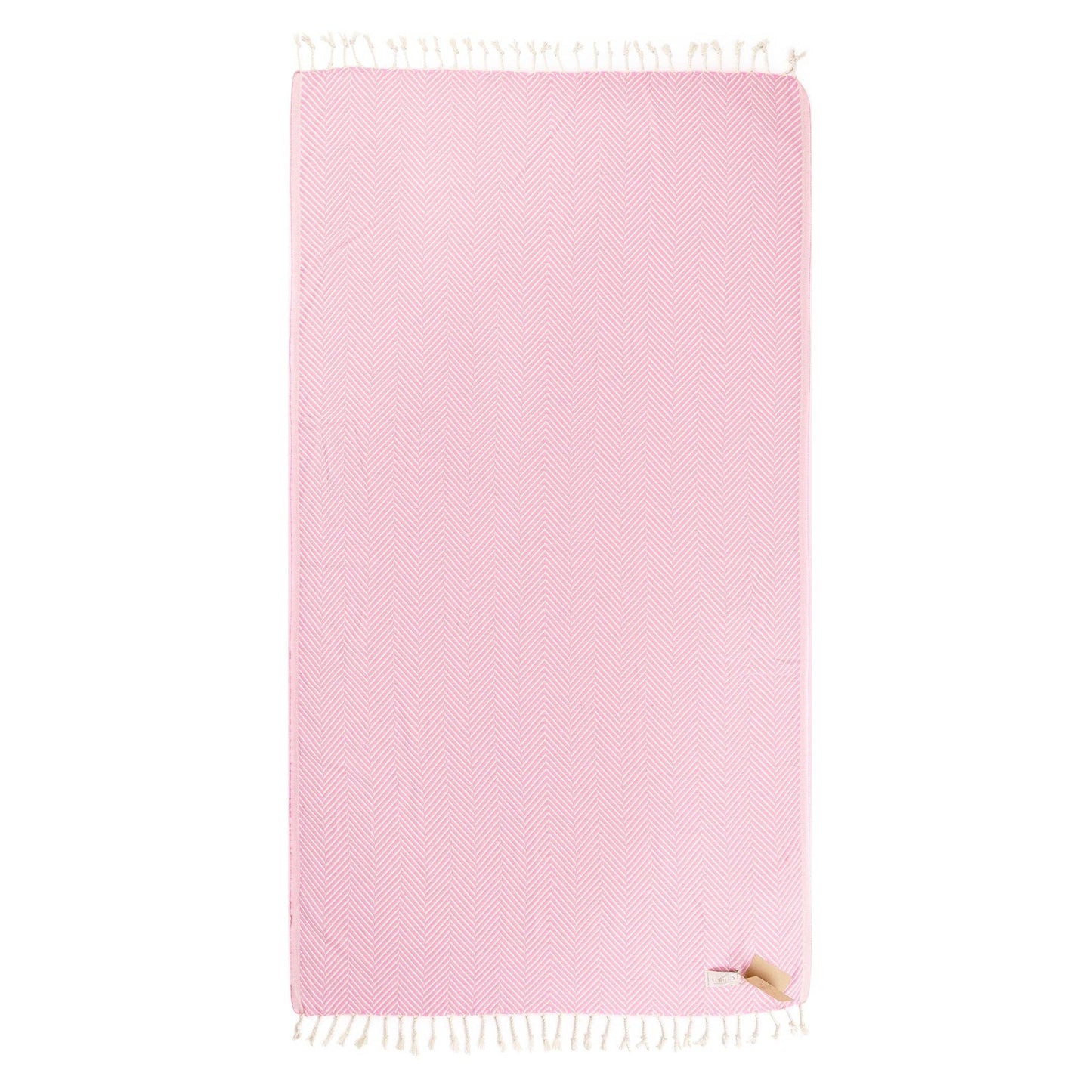 YURTLU'S Sapphire Series Turkish Beach Towel Pre-Washed 38"x72" Quick Dry and Highly Absorbent Oversized Sand-Free Stylish and Versatile for Beach, Spa, and Home Light 100% Cotton Peshtemal - Soft Pink