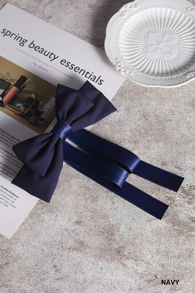 ,,, SI-26308 Silk Satin Bow Hair Clips Barrettes